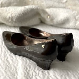 VINTAGE Etienne Aigner Wedge Heel Shoes in Chocolate Brown